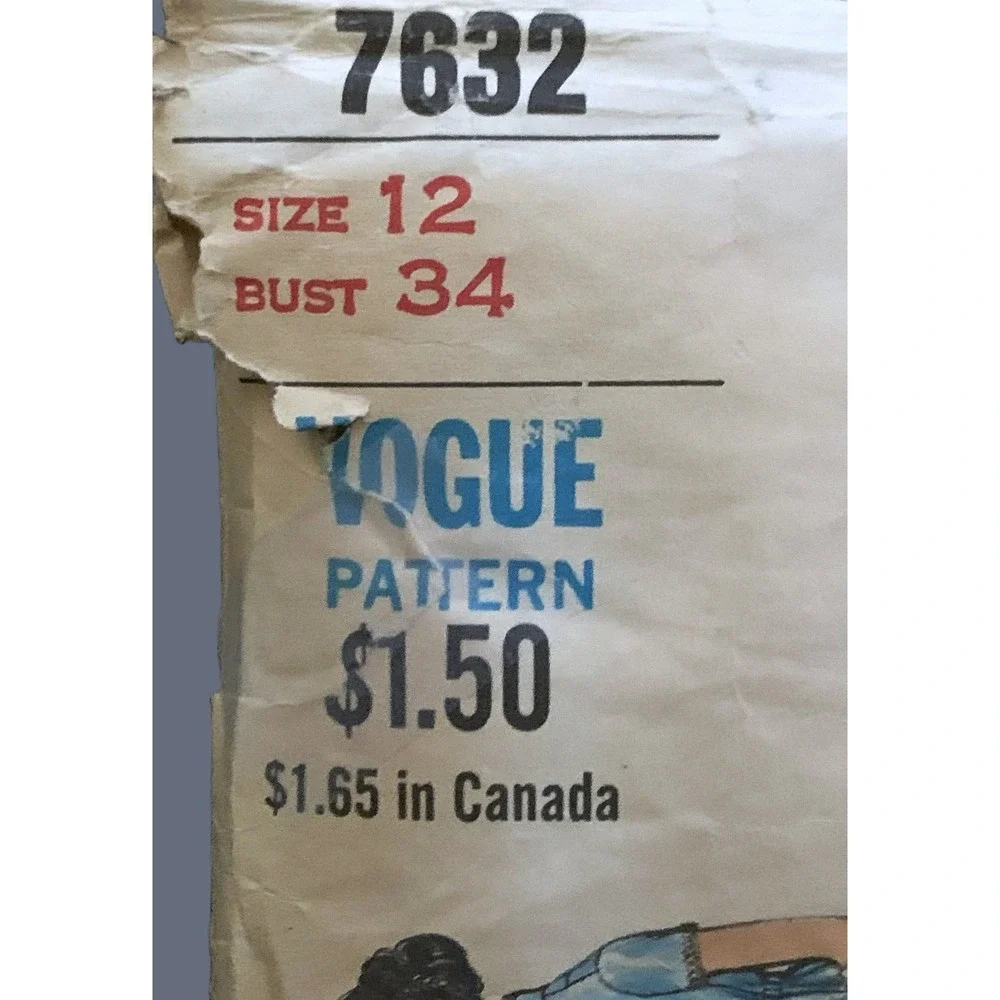 Vogue Pattern 60s Retro Empire Adj Dress Gown Wide Flared Pant EZ Maternity 34
